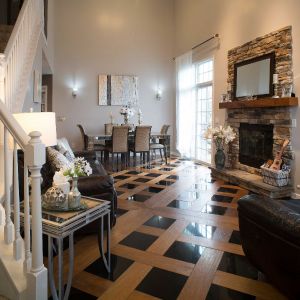 Wood and Tile Floor